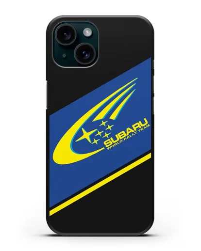 Чехол с логотипом Subaru World Rally Team силиконовый для iPhone 15