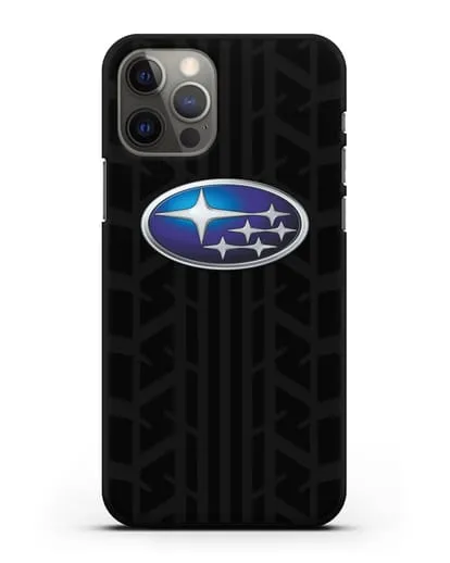 Чехол с эмблемой Subaru с протектором шин силиконовый для iPhone 12 Pro