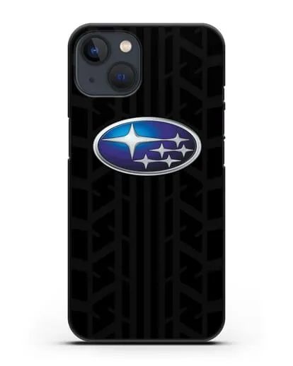 Чехол с эмблемой Subaru с протектором шин силиконовый для iPhone 13 Mini