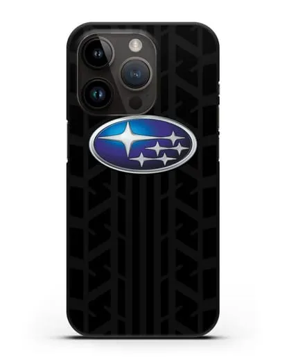 Чехол с эмблемой Subaru с протектором шин силиконовый для iPhone 14 Pro