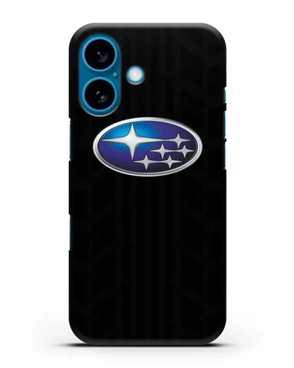 Чехол с эмблемой Subaru с протектором шин силиконовый для iPhone 16