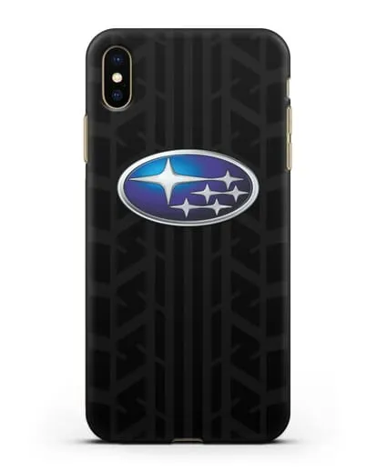Чехол с эмблемой Subaru с протектором шин силиконовый для iPhone XS Max
