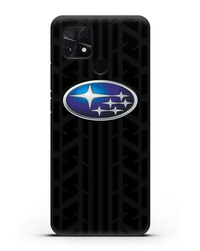 Чехол с эмблемой Subaru с протектором шин силиконовый для Xiaomi Poco C40
