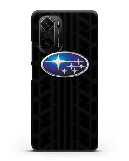 Чехол с эмблемой Subaru с протектором шин силиконовый для Xiaomi Poco F3 Pro