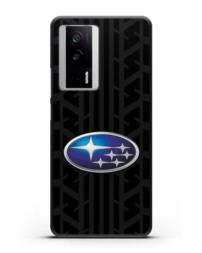 Чехол с эмблемой Subaru с протектором шин силиконовый для Xiaomi Poco F5 Pro