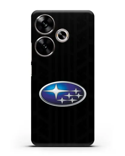 Чехол с эмблемой Subaru с протектором шин силиконовый для Xiaomi Poco F6