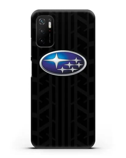 Чехол с эмблемой Subaru с протектором шин силиконовый для Xiaomi Poco M3 Pro
