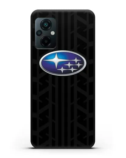 Чехол с эмблемой Subaru с протектором шин силиконовый для Xiaomi Poco M5