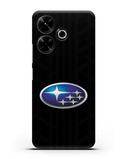 Чехол с эмблемой Subaru с протектором шин силиконовый для Xiaomi Poco M6