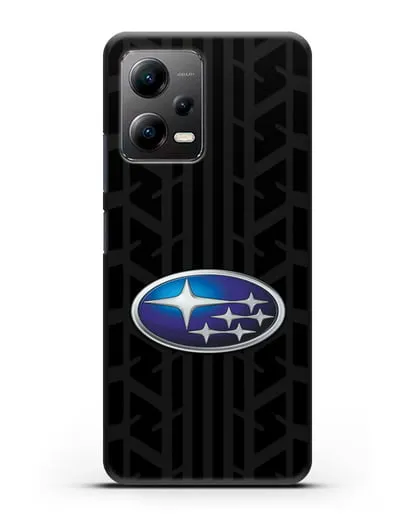 Чехол с эмблемой Subaru с протектором шин силиконовый для Xiaomi Poco X5