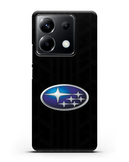 Чехол с эмблемой Subaru с протектором шин силиконовый для Xiaomi Poco X6