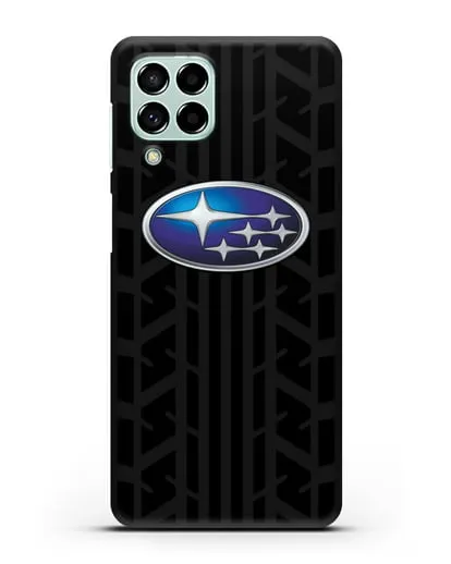 Чехол с эмблемой Subaru с протектором шин силиконовый для Samsung Galaxy M53 [SM-M536]