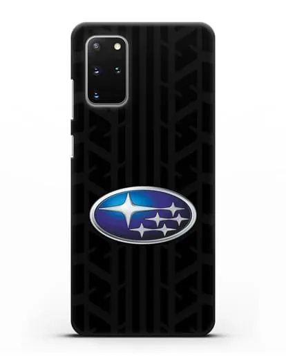 Чехол с эмблемой Subaru с протектором шин силиконовый для Samsung Galaxy S20 Plus [SM-G985F]