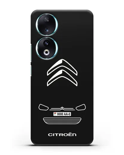 Чехол Citroen с автомобильным номером силиконовый для Honor 90