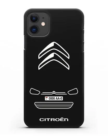 Чехол Citroen с автомобильным номером силиконовый для iPhone 11