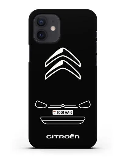 Чехол Citroen с автомобильным номером силиконовый для iPhone 12