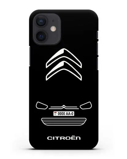 Чехол Citroen с автомобильным номером силиконовый для iPhone 12 mini