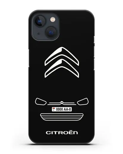 Чехол Citroen с автомобильным номером силиконовый для iPhone 13 Mini