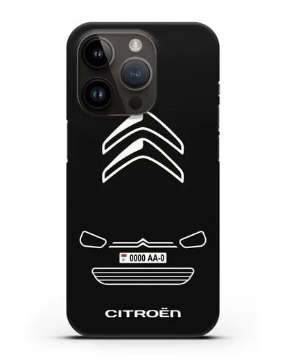 Чехол Citroen с автомобильным номером силиконовый для iPhone 14 Pro
