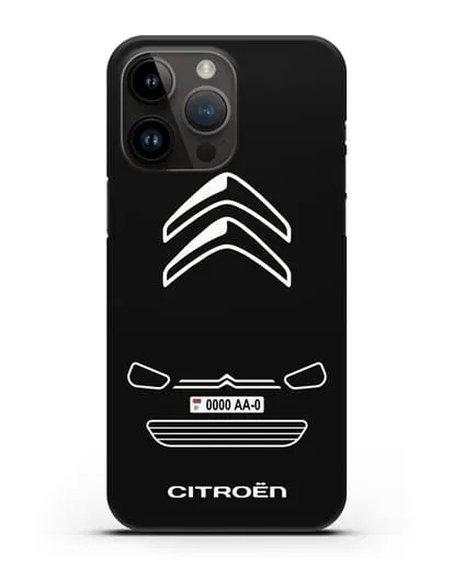 Чехол Citroen с автомобильным номером силиконовый для iPhone 14 Pro Max