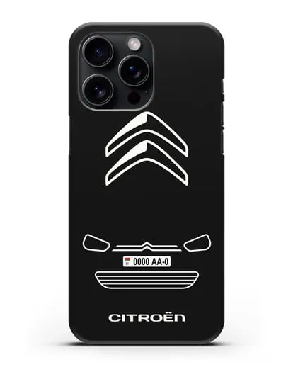 Чехол Citroen с автомобильным номером силиконовый для iPhone 15 Pro Max