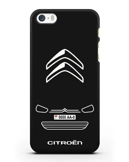 Чехол Citroen с автомобильным номером силиконовый для iPhone 5/5s/SE