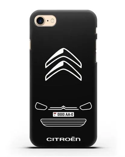 Чехол Citroen с автомобильным номером силиконовый для iPhone 8
