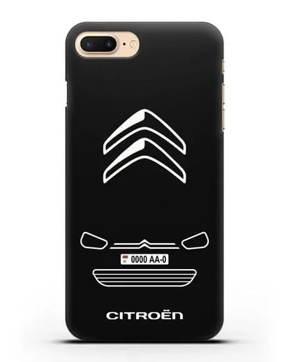 Чехол Citroen с автомобильным номером силиконовый для iPhone 8 Plus