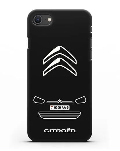 Чехол Citroen с автомобильным номером силиконовый для iPhone SE 2020