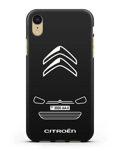 Чехол Citroen с автомобильным номером силиконовый для iPhone XR