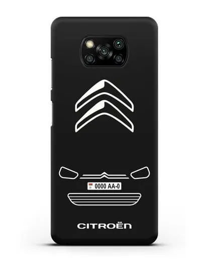 Чехол Citroen с автомобильным номером силиконовый для Xiaomi Poco X3