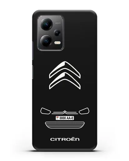 Чехол Citroen с автомобильным номером силиконовый для Xiaomi Poco X5