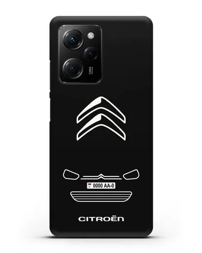 Чехол Citroen с автомобильным номером силиконовый для Xiaomi Poco X5 Pro