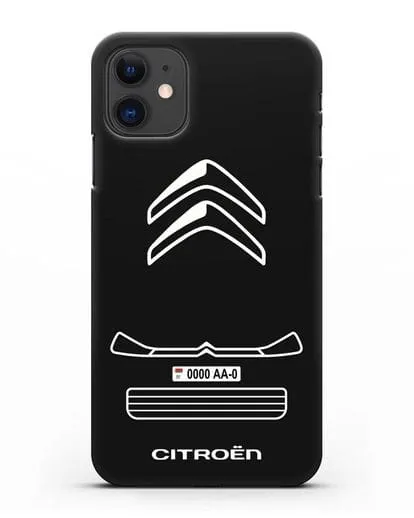 Чехол Citroen с номерным знаком силиконовый для iPhone 11