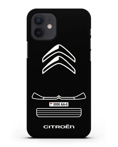 Чехол Citroen с номерным знаком силиконовый для iPhone 12