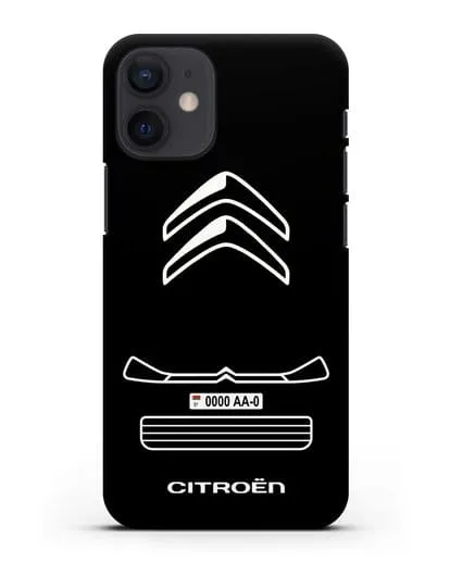 Чехол Citroen с номерным знаком силиконовый для iPhone 12 mini