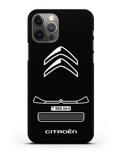 Чехол Citroen с номерным знаком силиконовый для iPhone 12 Pro