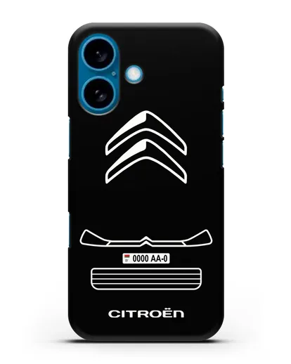 Чехол Citroen с номерным знаком силиконовый для iPhone 16