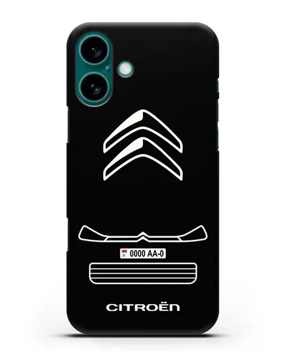 Чехол Citroen с номерным знаком силиконовый для iPhone 16 Plus