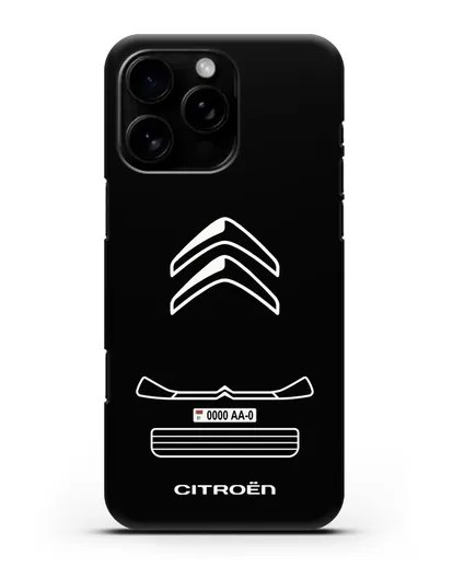 Чехол Citroen с номерным знаком силиконовый для iPhone 16 Pro Max