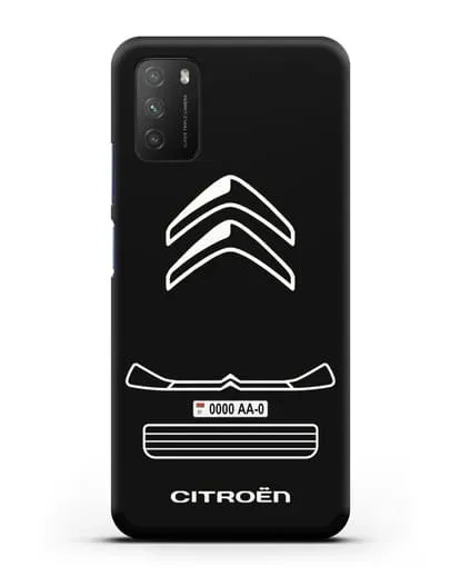 Чехол Citroen с номерным знаком силиконовый для Xiaomi Poco M3