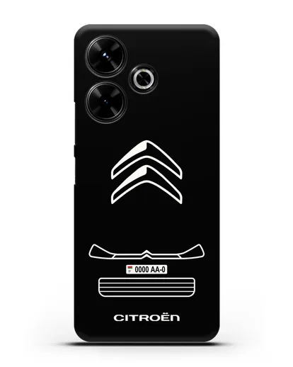 Чехол Citroen с номерным знаком силиконовый для Xiaomi Poco M6