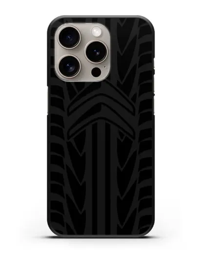 Чехол c эмблемой Citroen с протектором шин силиконовый для iPhone 15 Pro