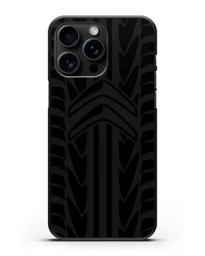 Чехол c эмблемой Citroen с протектором шин силиконовый для iPhone 15 Pro Max
