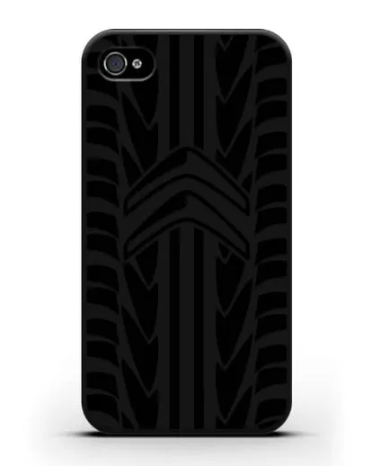 Чехол c эмблемой Citroen с протектором шин силиконовый для iPhone 4/4s