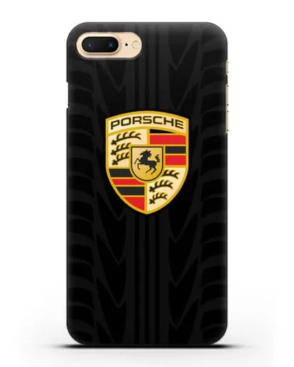 Чехол c эмблемой Porsche с протектором шин силиконовый для iPhone 8 Plus