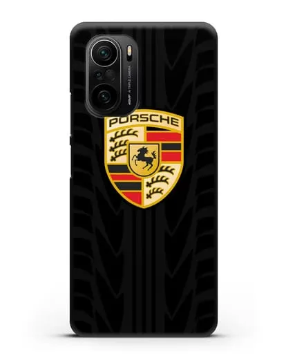 Чехол c эмблемой Porsche с протектором шин силиконовый для Xiaomi Poco F3