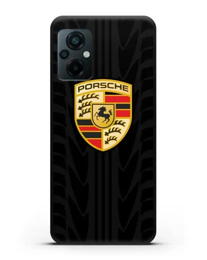 Чехол c эмблемой Porsche с протектором шин силиконовый для Xiaomi Poco M5
