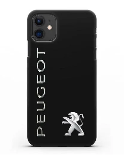 Чехол с надписью Peugeot и логотипом силиконовый для iPhone 11
