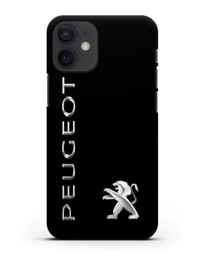 Чехол с надписью Peugeot и логотипом силиконовый для iPhone 12 mini